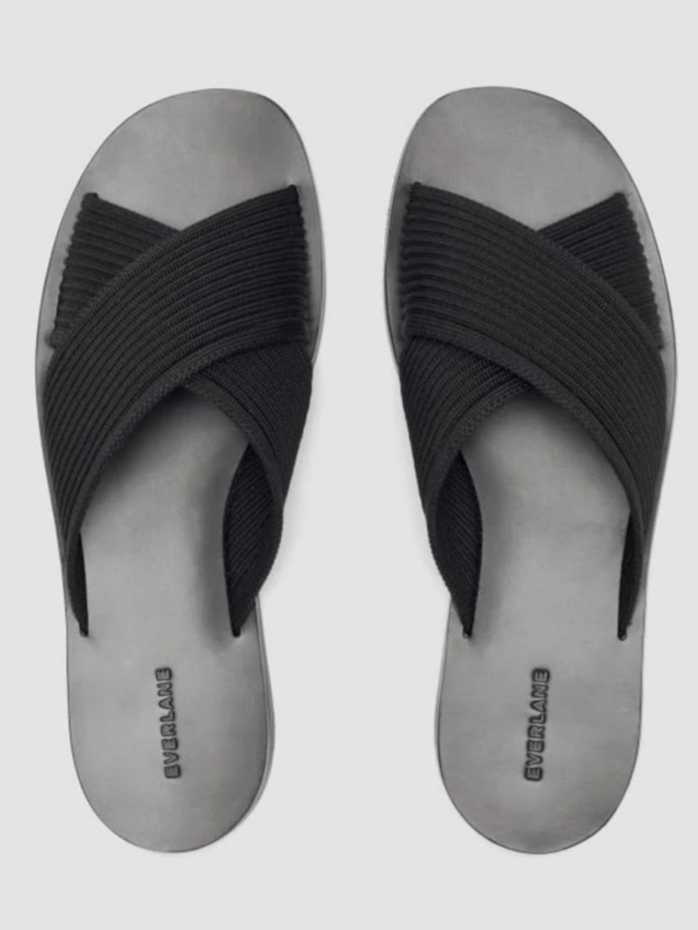 BLACK EVERLANE THE DAY CROSSOVER SANDALS SIZE 6.5